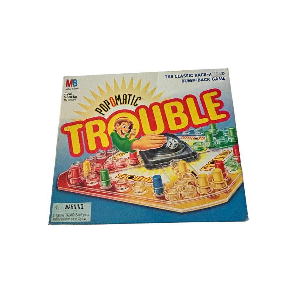 Vintage MB 1994 Trouble Board Game Pop-O-Matic Milton Bradley Incomplete